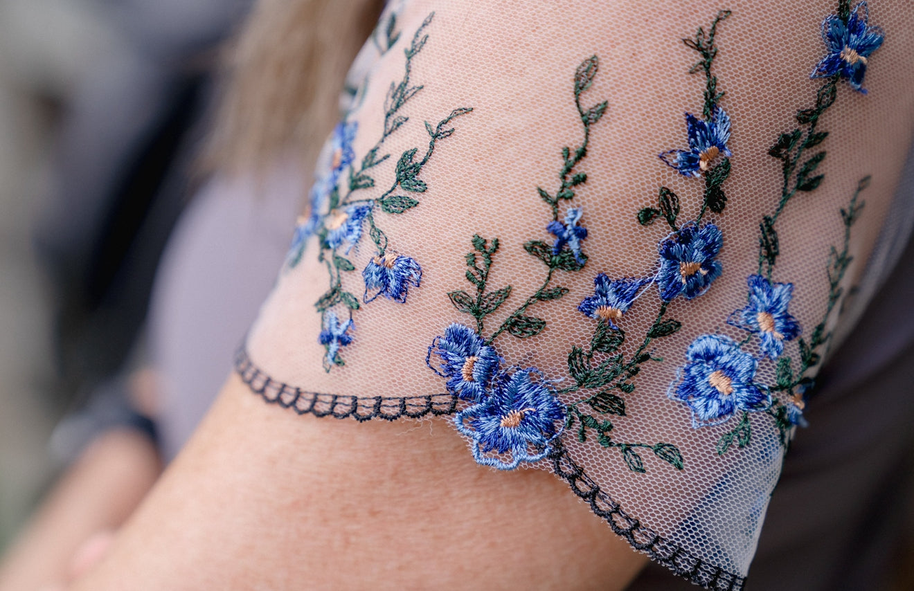 AUSTRALIAN MADE Grey or NAVY BLUE short sleeve floral lace equestrian shirt with lace chest … The CALLIE. Made to order